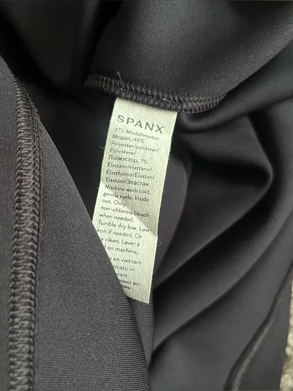 SPANX Air Essentials Crewneck Long Sleeve Dress Black Comfy Sporty Pockets $148 - Picture 6 of 8